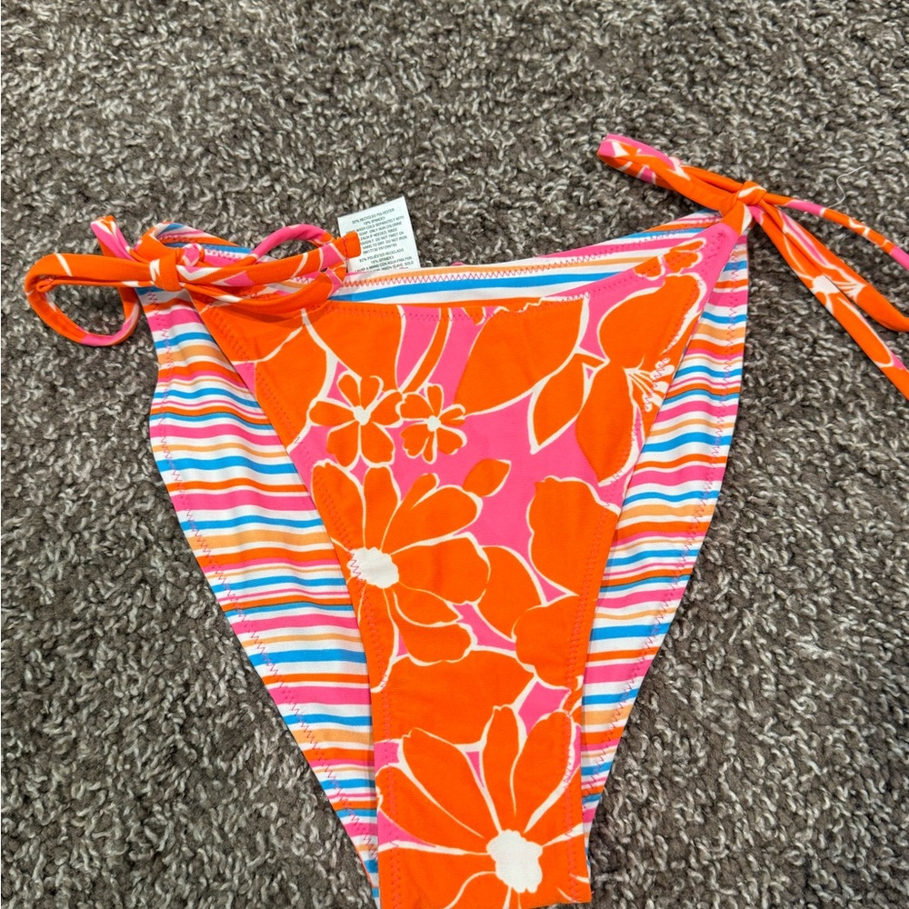 🍦Floral Swim Bottom - flowers and stripes reversible